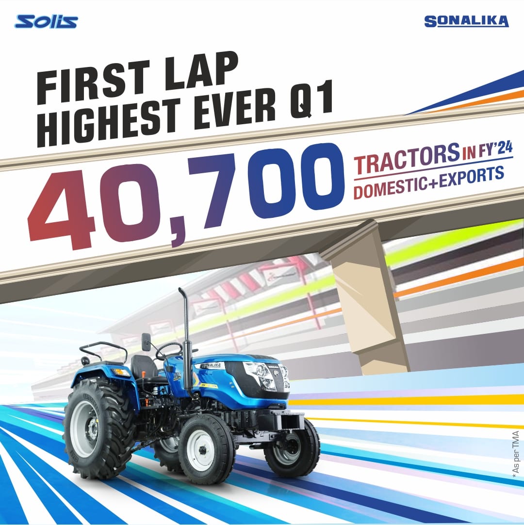 Sonalika's growth trajectory in FY'24 has reached highest ever Q1 overall sales of 40,700 tractors in FY'24 & beaten domestic industry growth with highest market share gain. We're truly focused on making farmers productive, progressive & prosperous. #Sonalikatractors #Sonalika