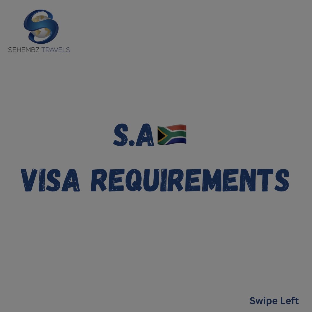 sehembztravels's tweet photo. Ready to explore the beauty of South Africa? 

Make sure you have all the visa requirements sorted out before you go! 

Check out our latest post to learn more 🇿🇦✈️

#SehembzTravels #ExploreTheWorld #Wanderlust #VisaApplication #TravelAgencyinNigeria #travelagencyinLagos https://t.co/lRpZhgGpJq