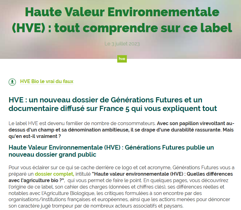 Parfaite synchronisation médiatico-militante de #HVE bashing : #surlefront ce soir sur @France5tv et un dossier <a href="/genefutures/">Générations Futures</a>. La promesse : devenir des "experts" (sic) capables de "convaincre nos connaissances" sur [les méfaits] de la #HVE. Pour du vrai journalisme