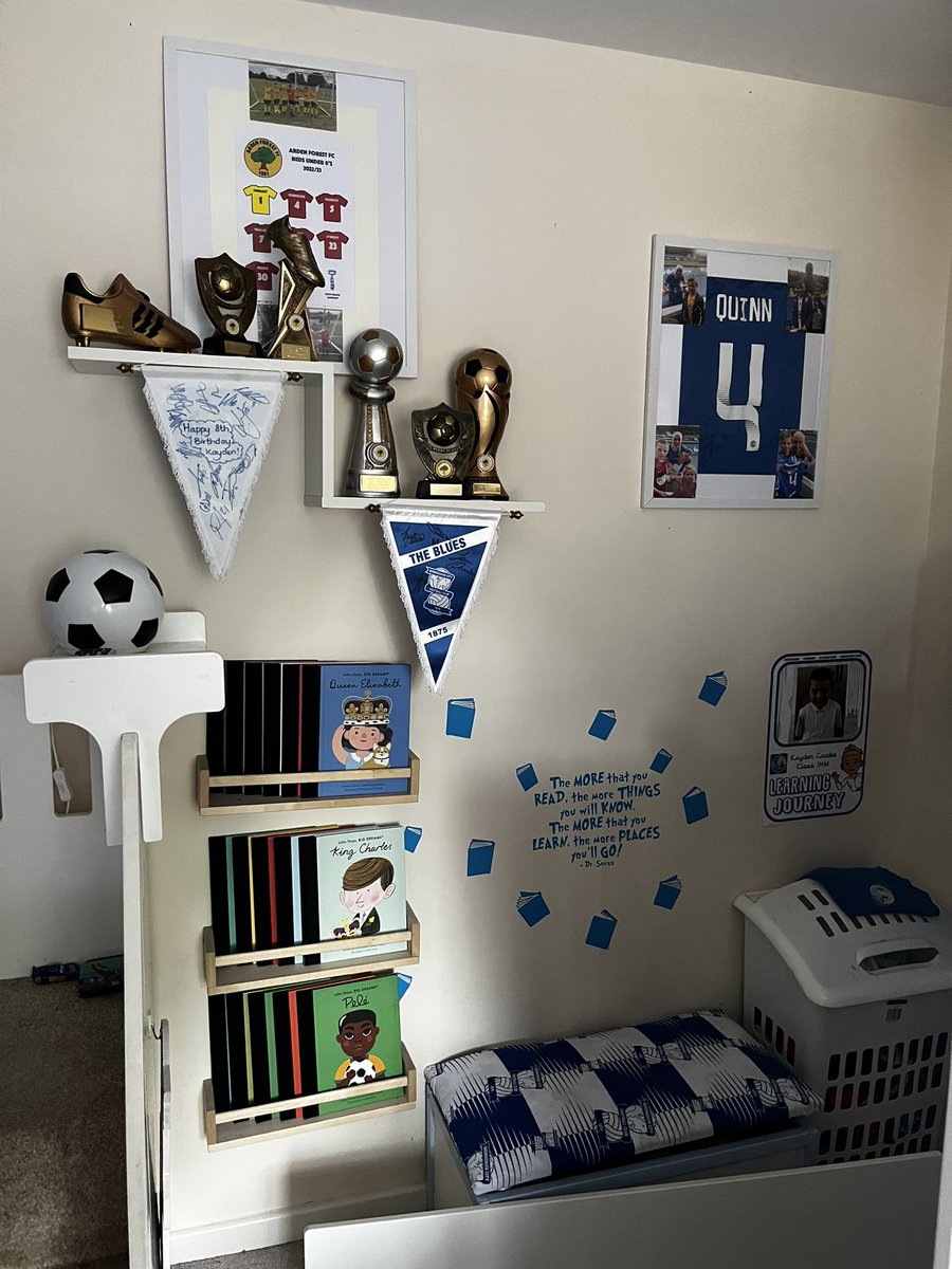 Someone is buzzing with his bedroom makeover 😍💙 
#bcfc even more excited that he’s now got his @louise_quinn4 shirt on the wall finally! 
#footballmad #bedroommakeover #bcfc