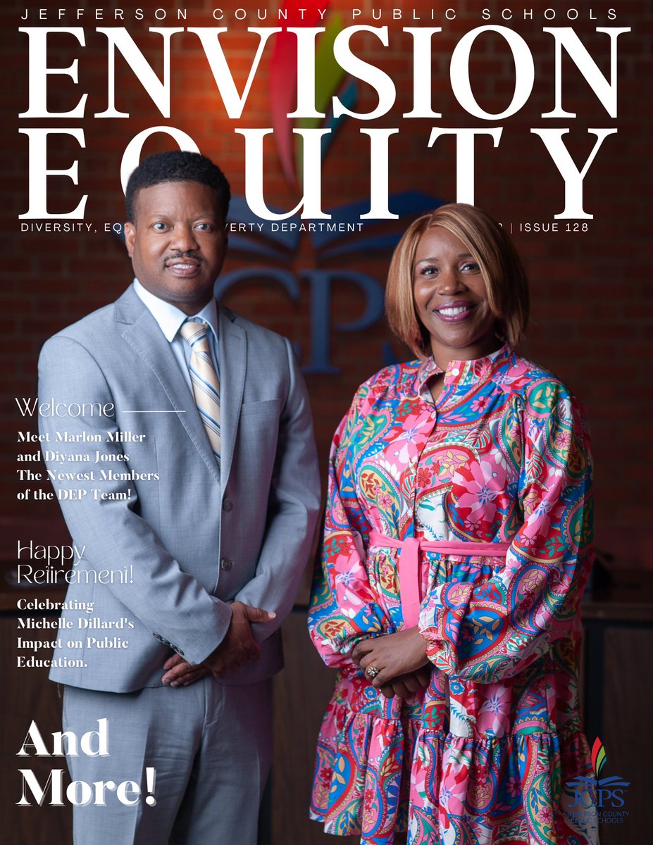 Please check out the July 2023 Edition of Envision Equity featuring...
💠Introductions of DEP specialists Marlon Miller and Diyana Jones
💠Farewell messages to @JCPSAsstSuptTL 
💠 2023 D.O.R.M.S recap 
💠And more!

🔗bit.ly/439hRrJ