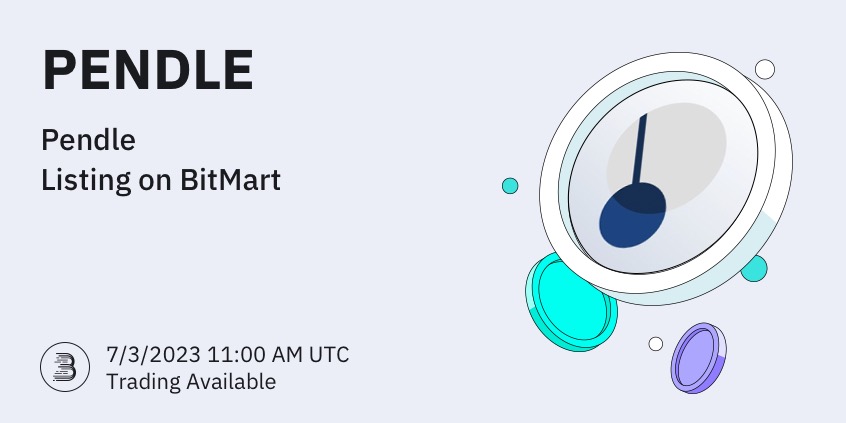 wasimzg's tweet photo. #BitMart will list Pendle (PENDLE) @pendle_fi on our digital assets platform on July 3, 2023 🤩

💰Trading pair: $PENDLE/USDT
💎Deposit: Already Opened
💎Trading: 7/3/2023 11:00 AM UTC

Learn more: https://t.co/CrDj9fOAH1…

#cryptocurrencynews 
#bitcoin 
#usdt
#pendl https://t.co/KxrcuVg6AF