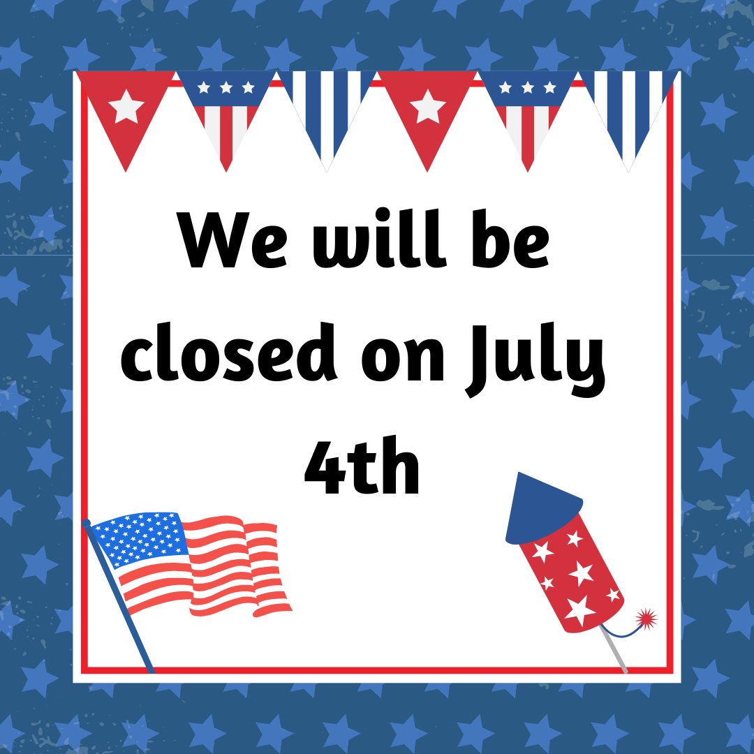 LiteracySWLA's tweet image. We will reopen the following day, July 5th.
Have a safe Fourth of July!