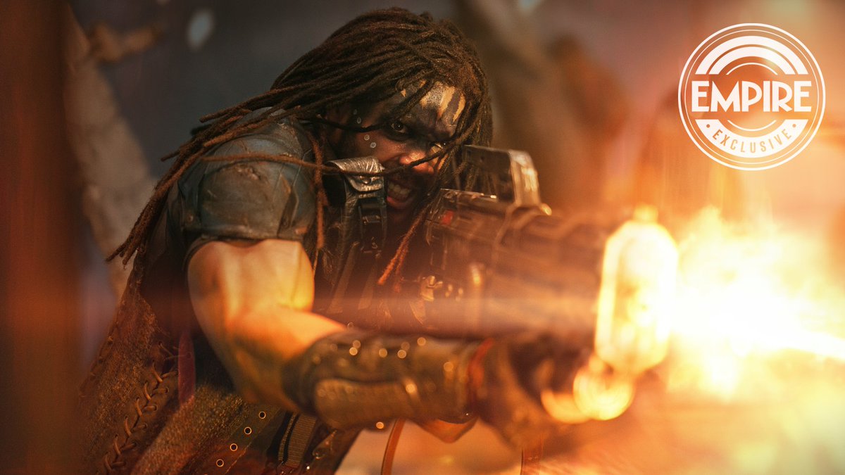 Say hello to Darrian Bloodaxe, Ray Fisher's #RebelMoon character, who has a "massive" four-foot gun: "It’s almost as big as me," Fisher tells Empire.