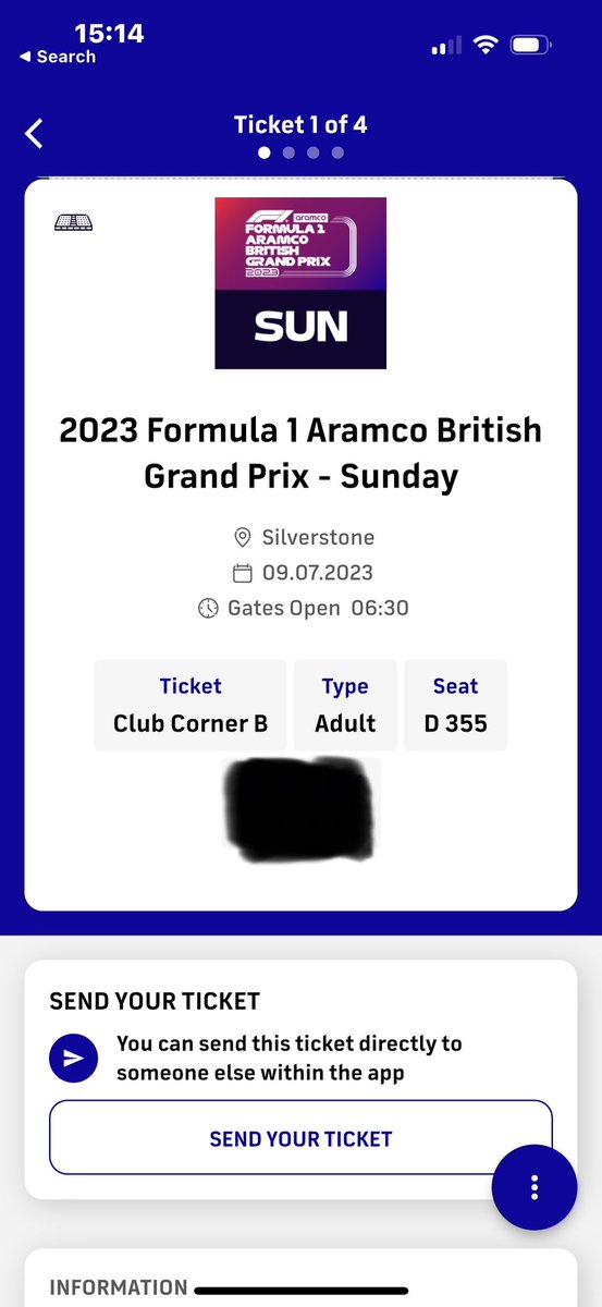 SELLING 
Formula 1 British GP 
1 X Club corner B row D 
Roving grandstand Friday and Saturday &amp; guaranteed seat on club corner B for the Sunday 
Tickets ready to be transferred though the silverstone app 

£400 FV