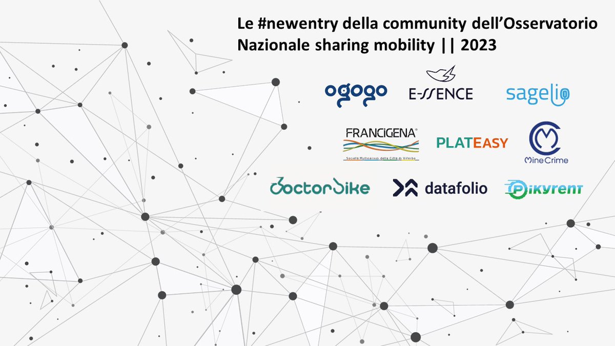 La #community dell'osservatorio si amplia e si diversifica sempre di più. Dall'inizio dell'anno ad oggi sono presenti #9nuovimembri che contribuiscono a migliorare e sviluppare la  #sharingmobility. 

Scopri la nostra community👉osservatoriosharingmobility.it/network-osm/
