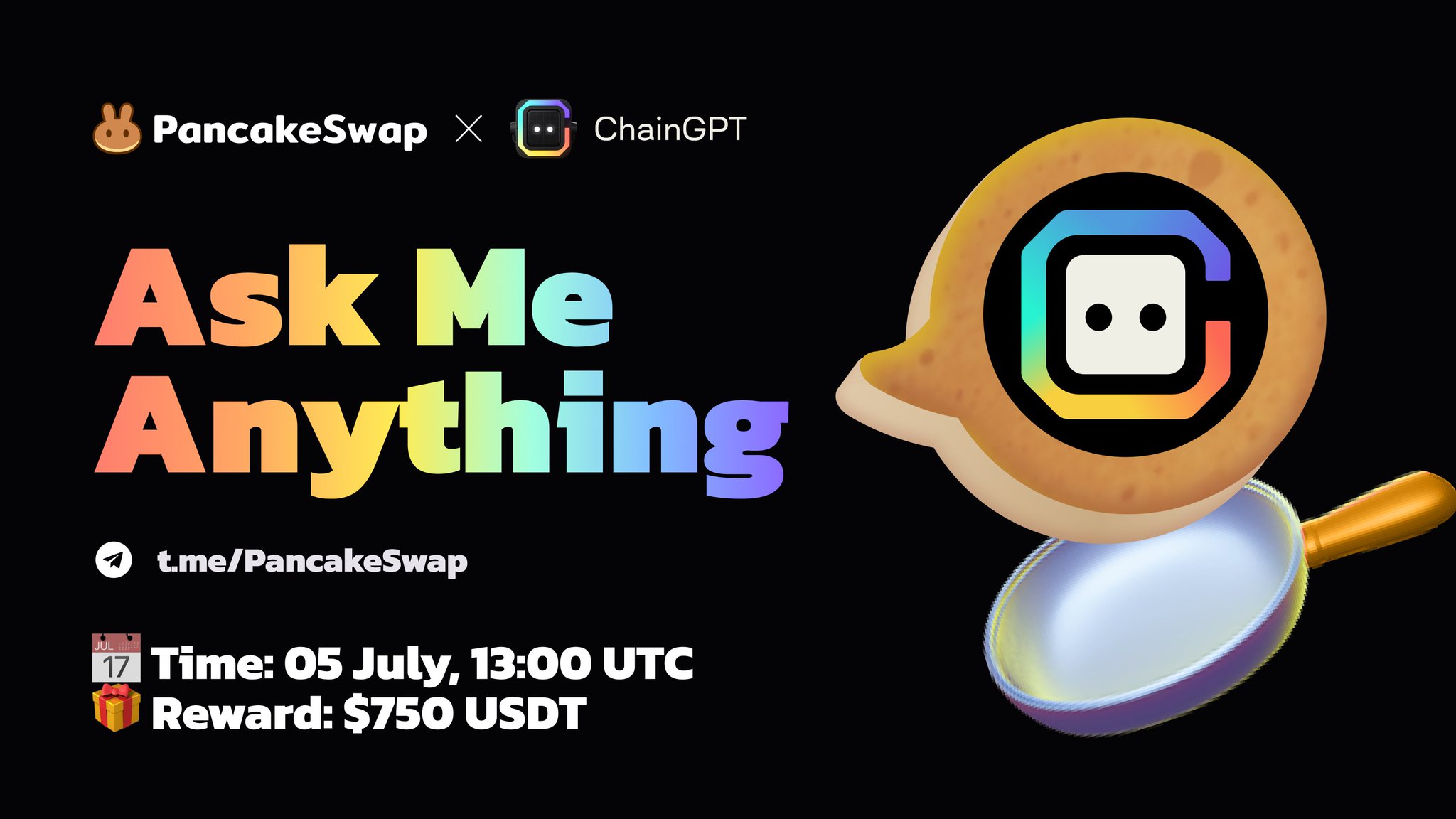 PancakeSwap🥞Ev3ryone's Favourite D3X on Twitter "🐰 PancakeSwap will host an AMA with Chain_GPT