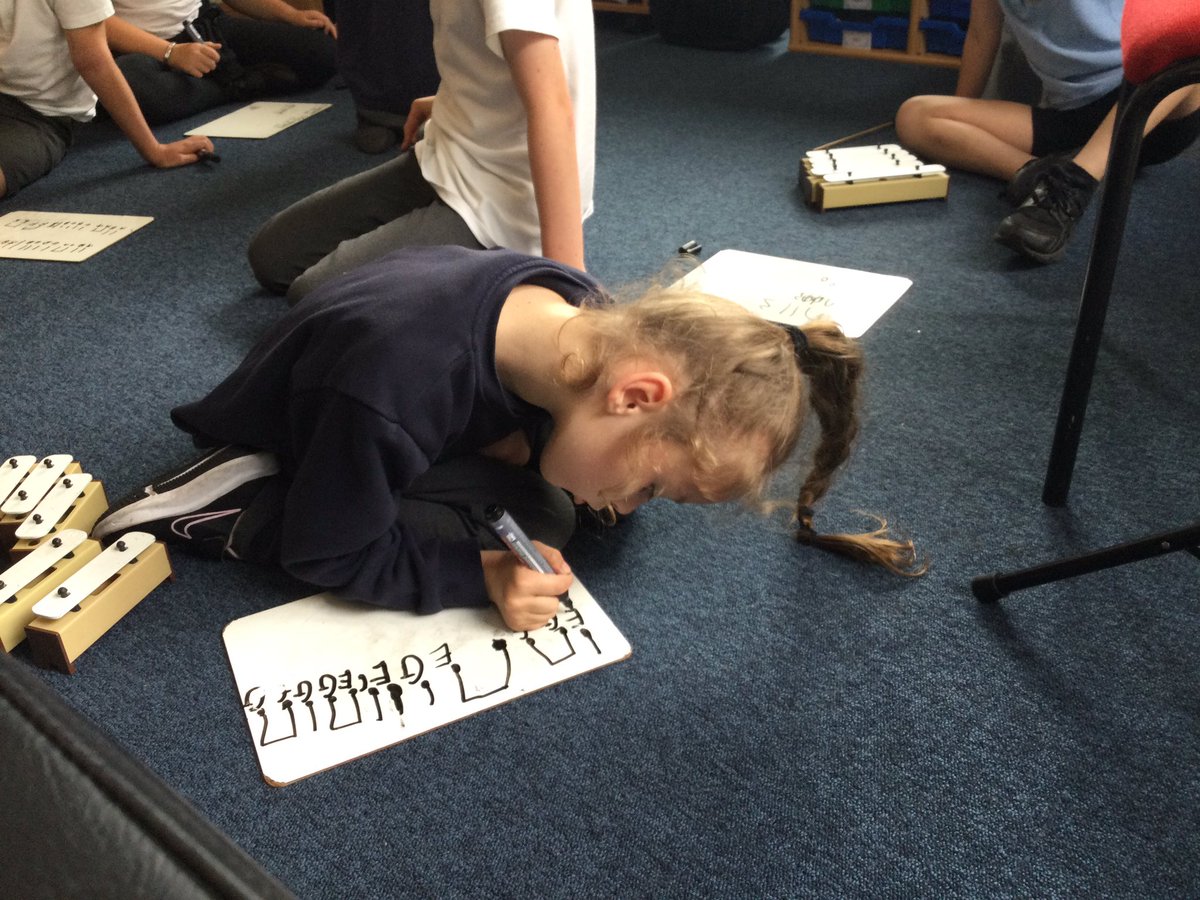 WCPSMusic1's tweet photo. Our Year 3’s deep in concentration, composing echoes and question and answer phrases. @WCPSc2026 @WCommonPS https://t.co/pXvvA7X99z