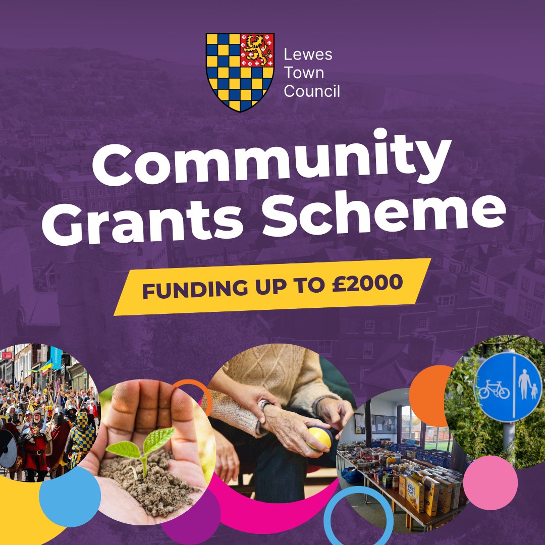 We've launched our new Community #Grants Scheme with funding up to £2000 available 🎉

Find out more and apply online via our website: lewes-tc.gov.uk/services/grants

#Community #Funding