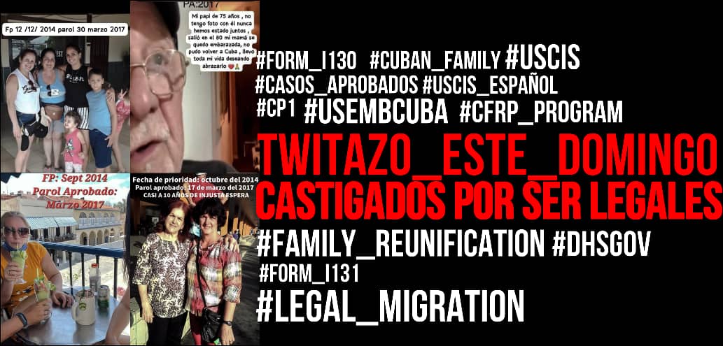 FalcoYurina's tweet photo. @benmanuel120 @DHSgov @StateDept @USCIS @USCIS_es @USEmbCuba @danielbnews @CiberCuba @MarioJPenton @eltoquecom @MarioDB Familias separadas por congelar sus procesos pagos y aprobados #castigadosporserlegales 
#cfrp https://t.co/ZgqDAm9LKb
