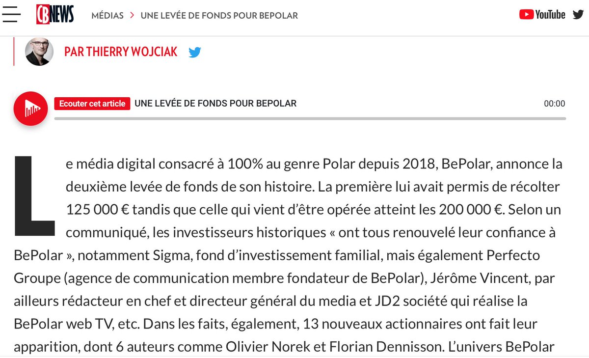 🚀 BEPOLAR continue sa lancée !😀
 Découvrez l'article complet dans <a href="/CB_News/">CB News</a> 👇

lnkd.in/eCmGz9M9

Merci à <a href="/ThierryWojciak/">Thierry Wojciak</a> pour cette mise en avant de BePolar.
