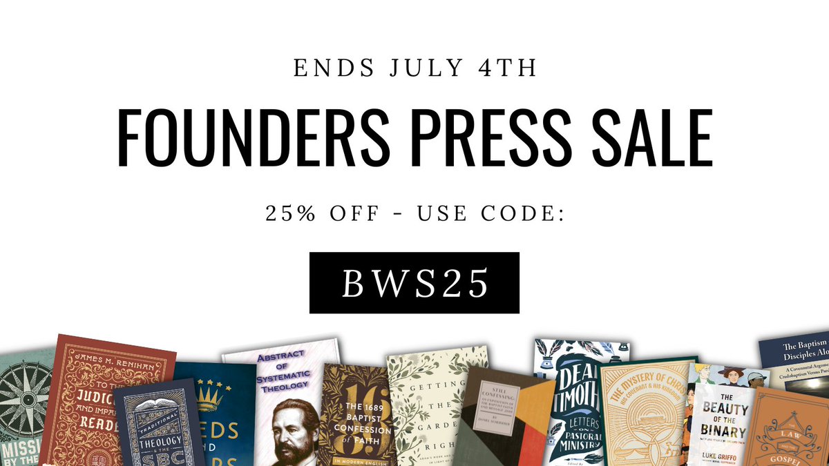 FoundersMin's tweet photo. Ends tomorrow! You can get 25% off in the Founders Press store (excluding outside titles and pre-order sales) when you use the code: BWS25.
Every order also gets a free copy of our “cheaply made” cinedoc.
Shop now: https://t.co/KWNI2s4y5v
#ByWhatStandard #SBC23 https://t.co/7ON87a2j0H
