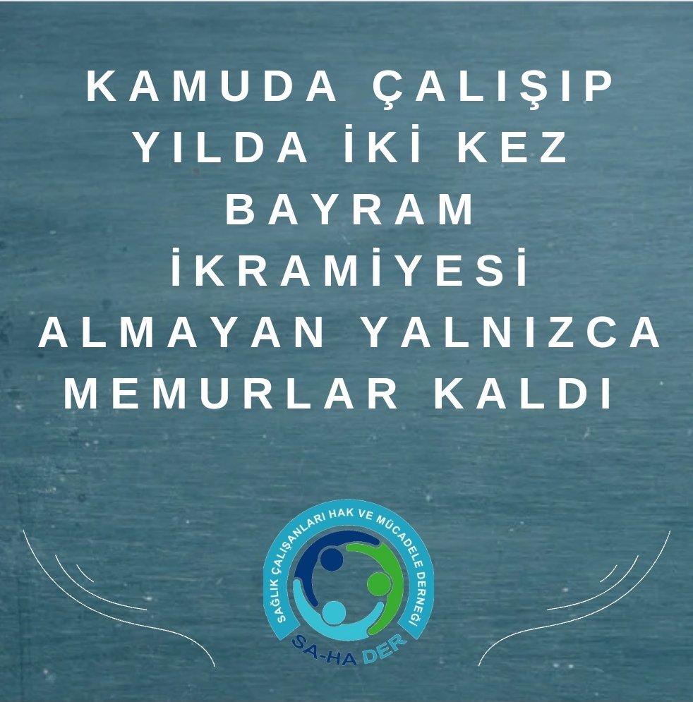 Şuanda kamuda bayram ikramiyesi almayan sadece memurlar kaldı.
İşçisi aldı
Emeklisi aldı
Yalnızca üvey evlat görülen bizler kaldık.
<a href="/SaHaDernegi/">Sağlık Çalışanları Hak Ve Mücadele Derneği</a> 
#Memurlara34binTL