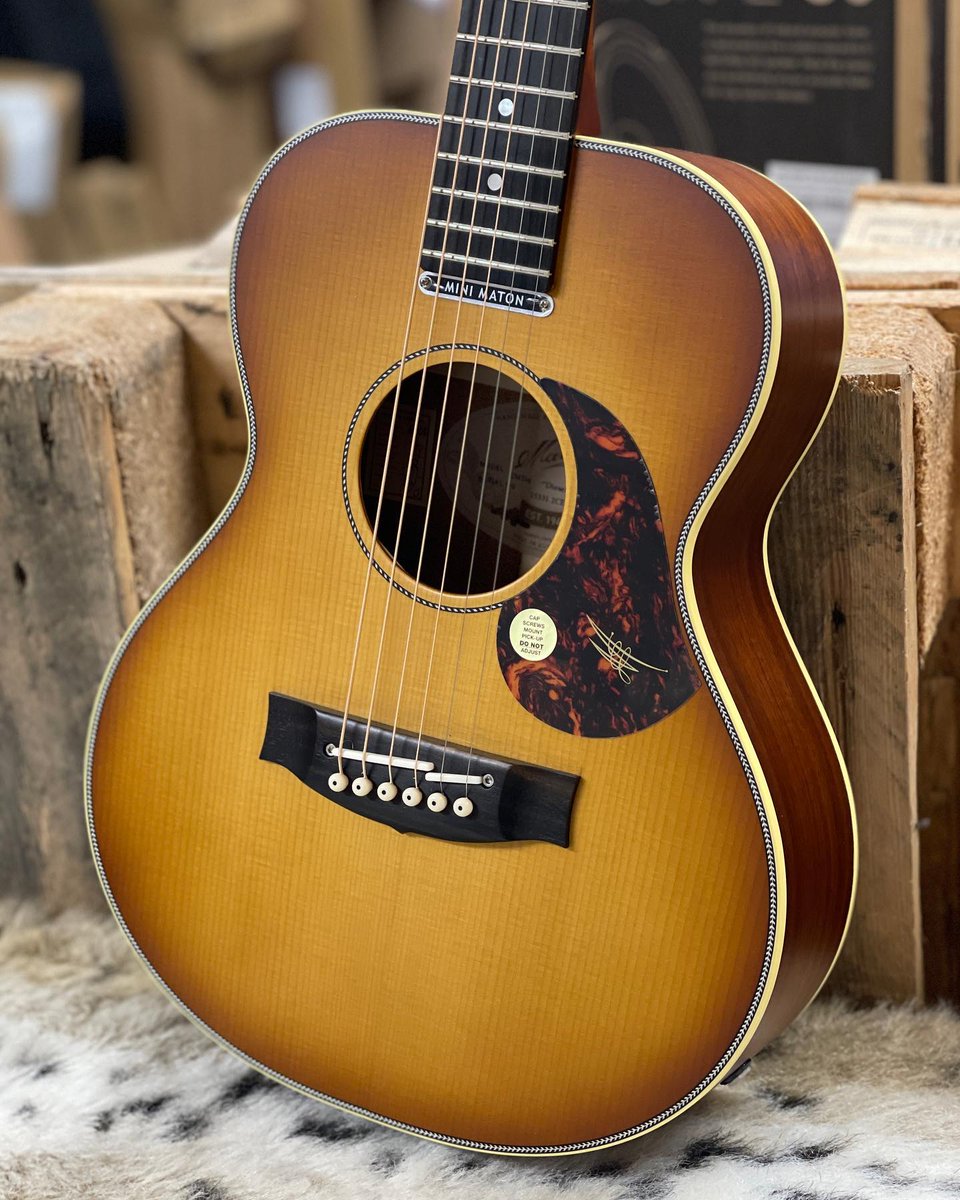 Project_Music's tweet photo. Celebrating #matonmonday with the awesome EMD-6 Diesel Special. Sitka Spruce top, Blackwood back and sides and featuring the incredible AP5 Pro pickup. @MatonGuitars https://t.co/PDM60FyWX3