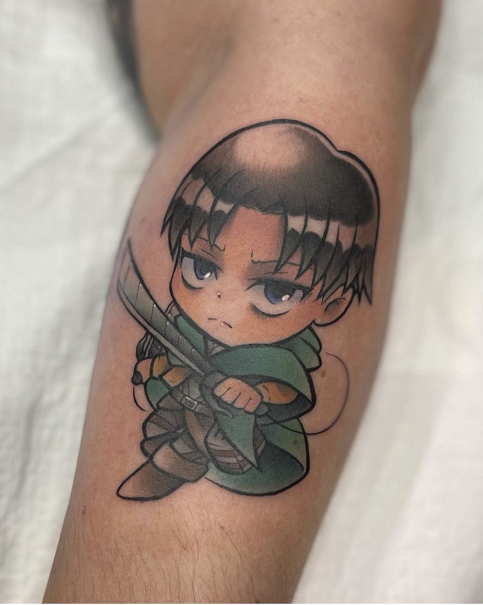 stefansalamone's tweet photo. Chibi Levi for Lois! Loved getting to do this grumpy little boi!
•
#tattoo #tattooart #instatattoo #anime #animetattoo #attackontitan #aot #aottattoo #attackontitantattoo #levi #leviackerman #colourtattoo https://t.co/Wt5K9anAKd