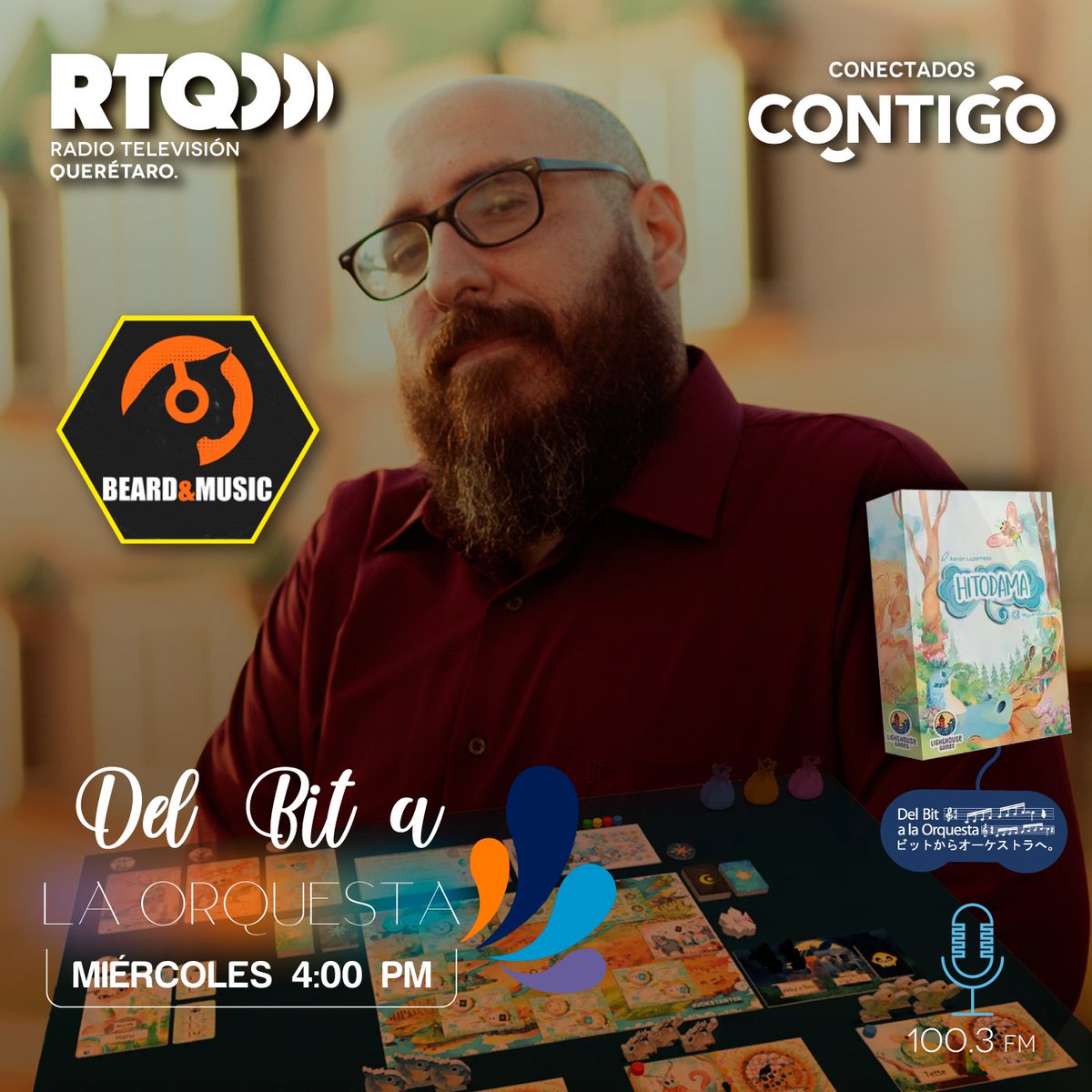 bitorquesta's tweet photo. Este miércoles en nuestro programa especial #DelCartónALaOrquesta no se pierdan la entrevista a Germán Espino @GermanDW músico y compositor que ha estado a cargo de la musicalización del juego de mesa #Hitodama del diseñador Adrián Luzarreta, no se lo pierdan por el 100.3FM https://t.co/Tfy96fhoZE