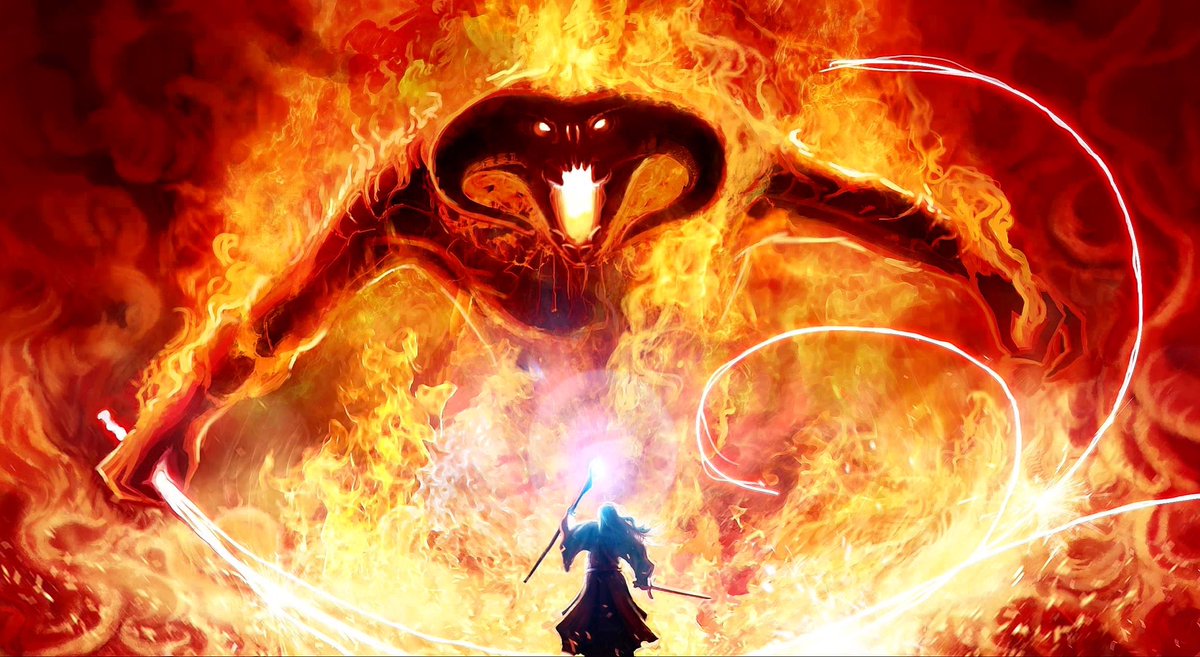 TheBroken_Sword's tweet photo. Name me a more iconic scene than Gandalf vs The Balrog?! π₯
(Artist unknown)
.
.
.
#Balrog #thebalrog #gandalf #gandalfthegrey #lordoftherings #lotr #tolkien #moria #bridgeofkhazaddum #fellowshipofthering #lordoftheringsedit #thebrokensword https://t.co/P5uPNkVMFC