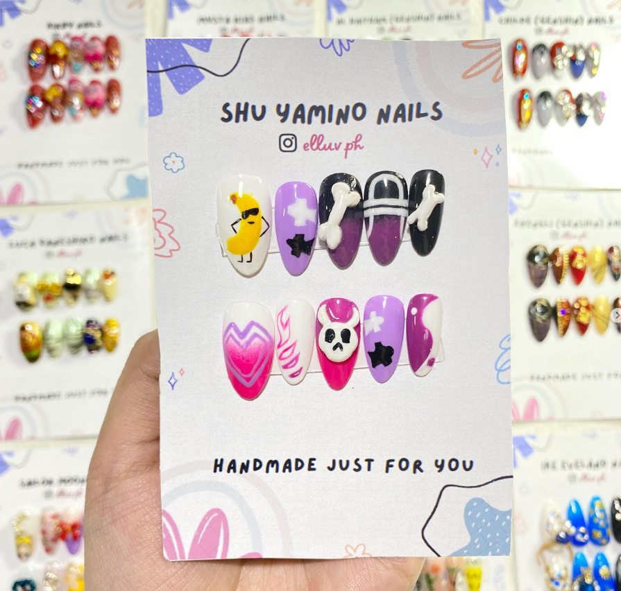 elluv_ph's tweet photo. Shu Yamino Nails Made by: Elluv ^^

(some designs are only sent by my dear clients, please do dm me so i can put credits to the original nail design owner of these nail inspos)  #shuyamino #nails #customizednails #nijisanji #luxiem https://t.co/pheAxOmGAF