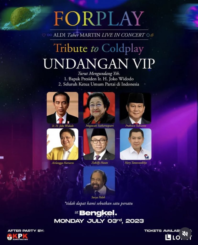 ALDI TAHER GIMMICK DI KONSER FORPLAY (Tribute to Coldplay)

- A THREAD -