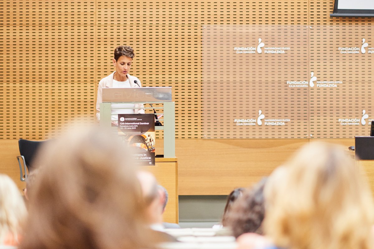 🙌 We had the pleasure to welcome María Chivite, the President of Navarra and to listen to her closing speech, in which she underlined the significance of restorative services and their contribution to the society’s wellbeing. #EFRJSeminar #EFRJ2023 #Pamplona #Navarra