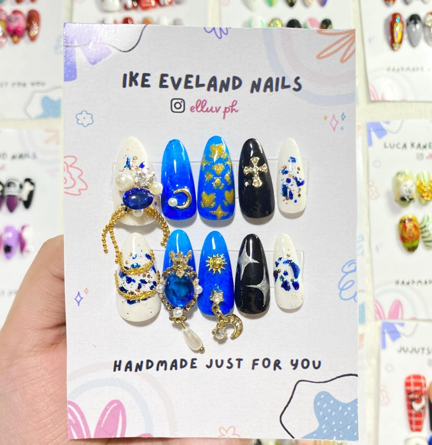elluv_ph's tweet photo. IKE EVELAND Nails Made by: Elluv ^^  

(some designs are only sent by my dear clients, please do dm me so i can put credits to the original nail design owner of these nail inspos)  #IKEEVELAND #nails #customizednails #nijisanji #luxiem https://t.co/snHzjzf8NV