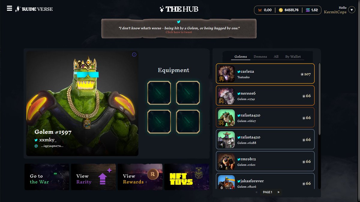 RudeGolems's tweet photo. Our featured @XxMKY_ is a KING! 👑

Describe this Golem in 1 word 👇💬 https://t.co/hB0K3I6Evg