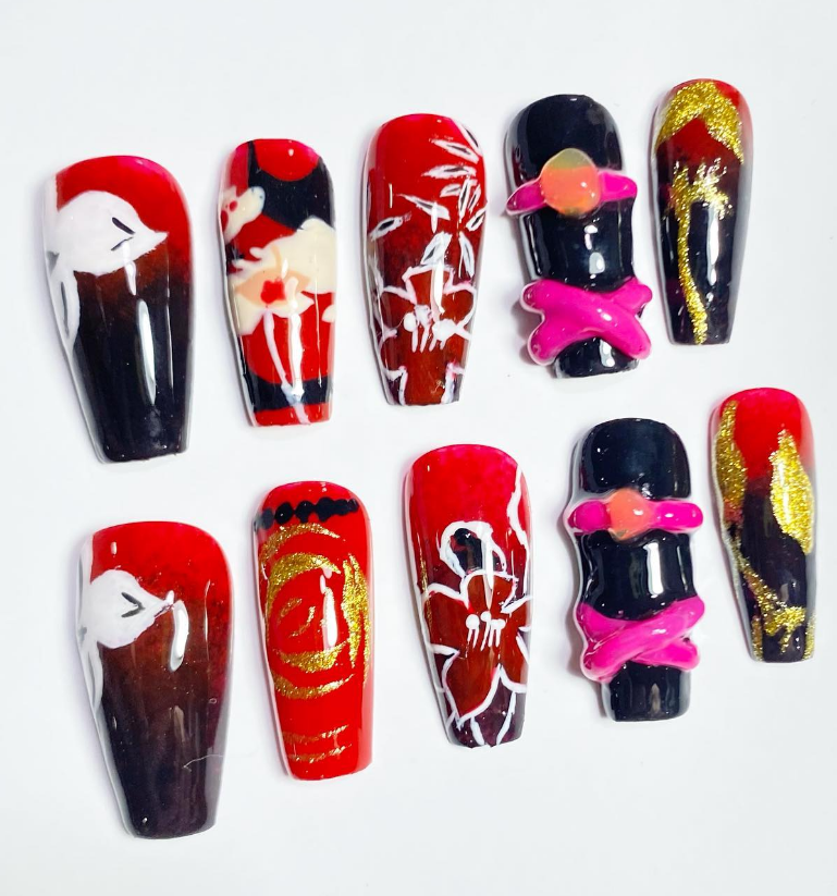 elluv_ph's tweet photo. VOX AKUMA Nails Made by: Elluv ^^  

(some designs are only sent by my dear clients, please do dm me so i can put credits to the original nail design owner of these nail inspos)  

#VOXAKUMA #nails #customizednails #nijisanji #luxiem https://t.co/DQoqMyL45E