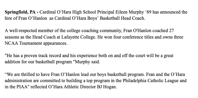 Cardinal O'Hara tweet media