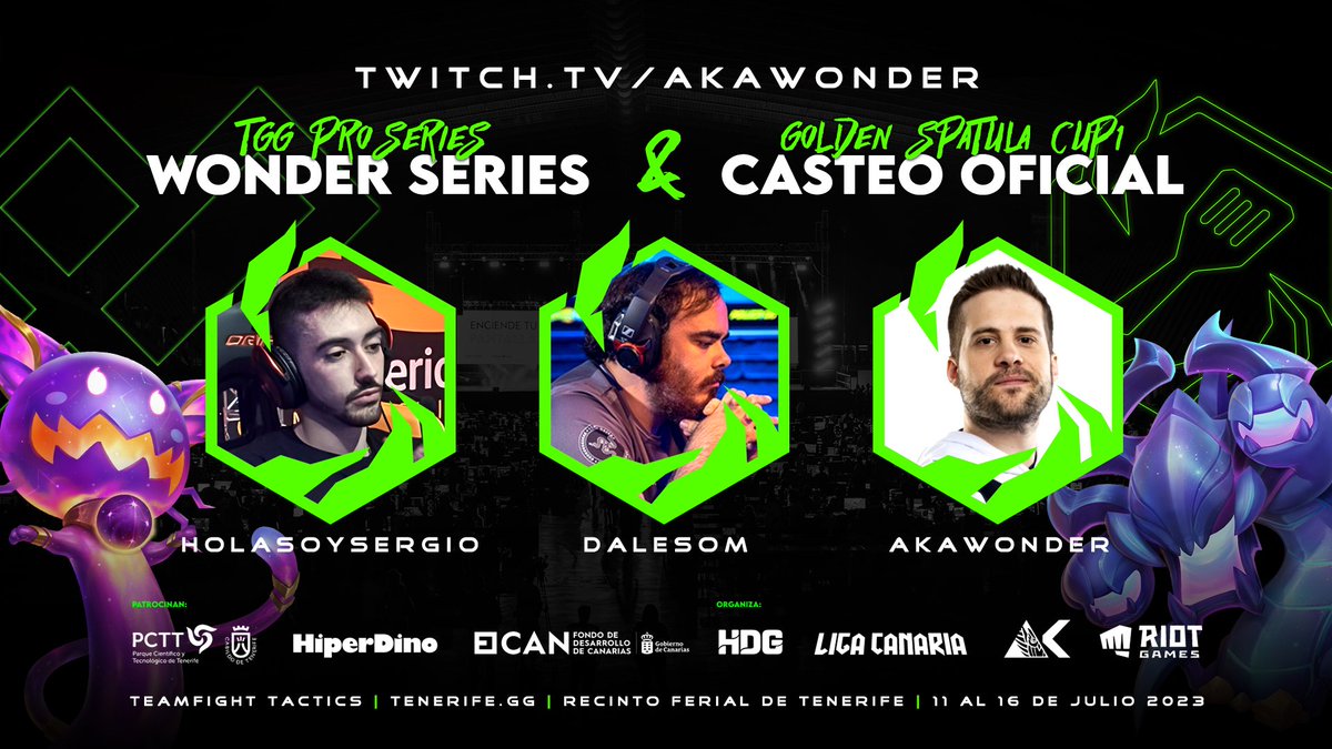 AKA_Wonder's tweet photo. Del 14 al 16 de Julio haremos la retransmisión de la Golden Spatula Cup#1 desde @Tenerife_GG , donde @DalesomHS tenía que ser un caster pero se ha clasificado así que @HolaSoySergio__ y yo castearemos a todos los españoles.

@lezzaford también estará jugando allí presencialmente. https://t.co/9PqQl0cteU