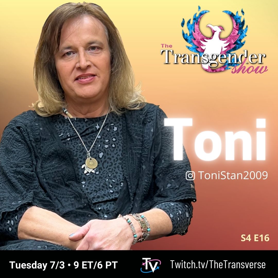 transversetv's tweet photo. Tuesday night, Emily welcomes Toni Leslie to The Transgender Show. She's a Native American transgender female writer and artist From upstate New York currently working as a peer recovery coach in addiction. 

LIVE Tuesday at 6pm Pacific / 9pm Eastern
https://t.co/u2RNonKSFW https://t.co/ShO8YbgTcK