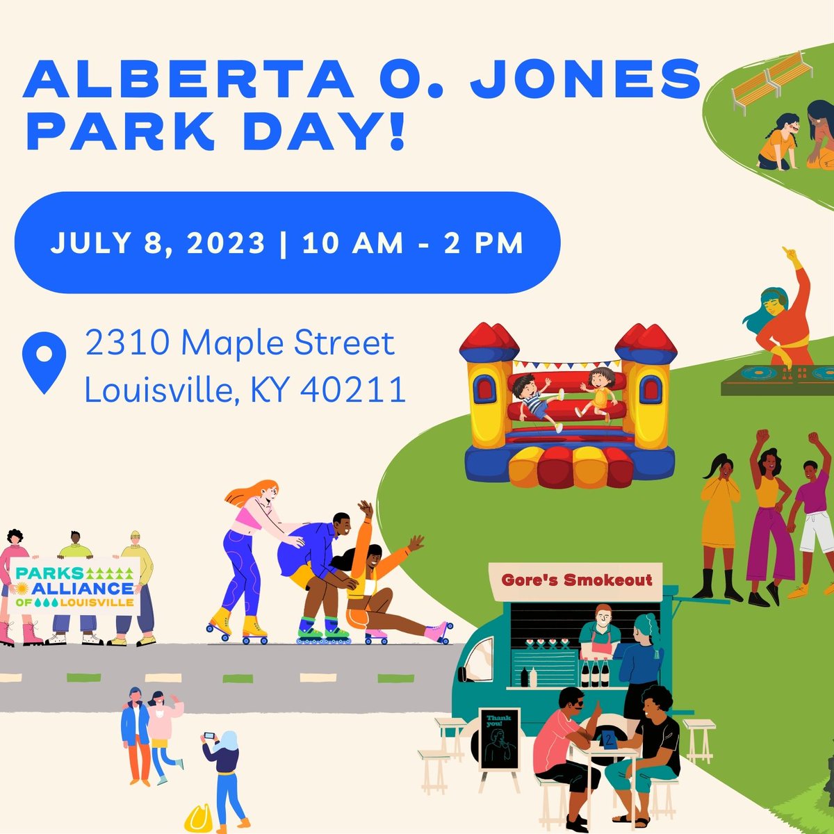 ParksAllianceLu's tweet photo. We are just days away from the first annual Alberta O. Jones Park Day! 6 to be exact. (but who's counting... 😀)

First time hearing about the event? Check out all the details: 
https://t.co/lGZHyDNy9M https://t.co/9UqMGCdu7r