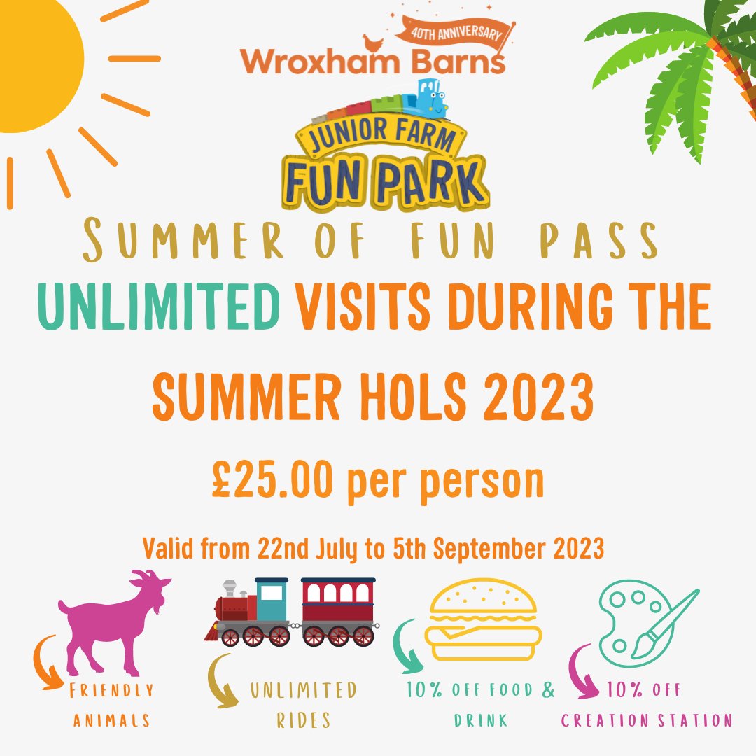 ☀️Our Summer of Fun Pass is now on sale. GO, GO, GO! ☀️ UNLIMITED fun during the summer holidays for ONLY £25.00. Buy yours here 👉ow.ly/rQPj50P2sPZ