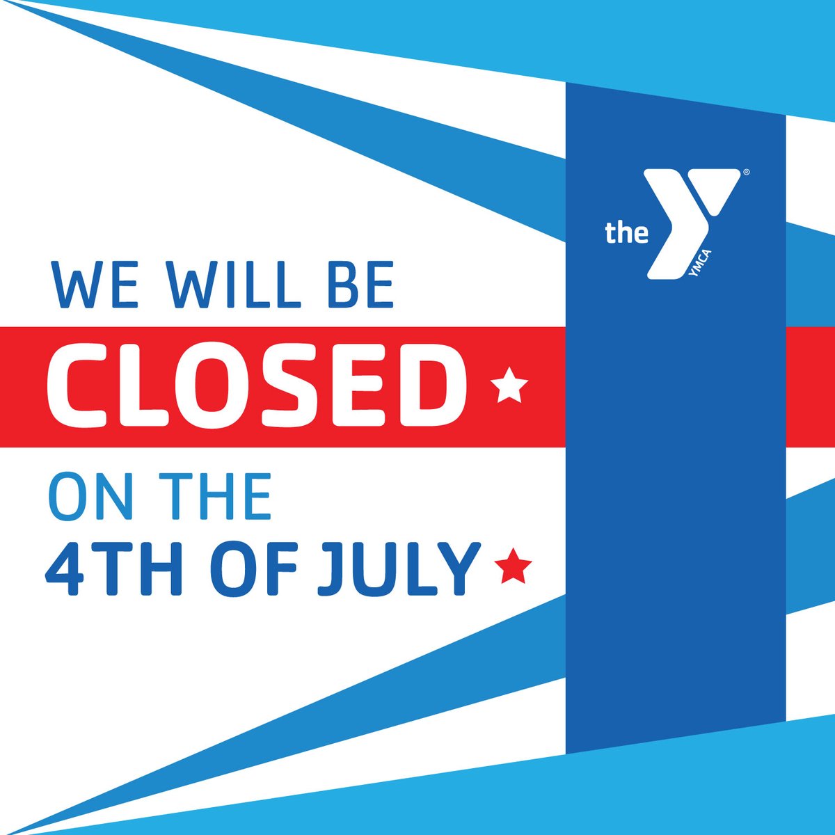 daytonymca's tweet photo. Just a reminder that we are closed on the 4th of July. See you on Wednesday! https://t.co/sKGGhvTezV