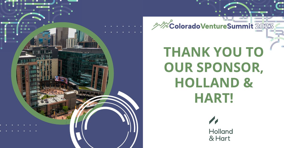 COVentureSummit's tweet photo. Colorado Venture Summit expresses our deepest gratitude to Holland &amp; Hart for their remarkable contribution and unwavering dedication to the tech industry. With their immense support, we were able to make the annual Colorado Venture Summit a triumphant success! https://t.co/ogLJQ8ToXi