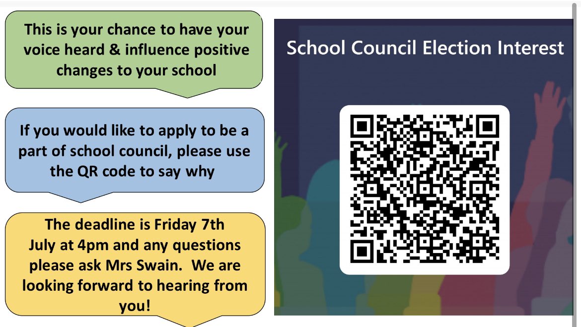 We’ve had an absolutely unprecedented amount of interest from pupils wanting to be part of our School Council. I am so proud of how willing so many of you are to give up your time to support our school. Deadline is Friday, I will be in touch with all applicants soon. Mrs Swain