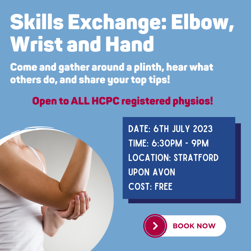 Did you attend our recent Skills Exchange based on the cervical spine? How did you find the event?

These new PF skills exchanges are open to ALL HCPC registered physios; join us for our next one in Stratford upon Avon, based on the elbow, wrist &amp; hand: bit.ly/44009rG
