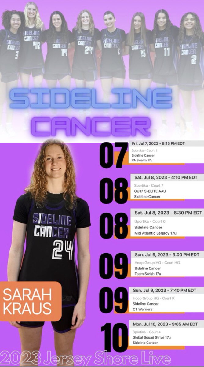Here is my schedule for this weekend at the Jersey Shore Live Tournament! Come check out my team!