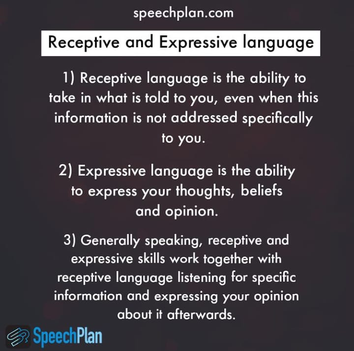 Do you use literal language or expressive language? Simply put- if you use literal language to describe something, like describing the color blue, then your communication is receptive. 

#receptivelanguage #expressivelanguage #languagedevelopment