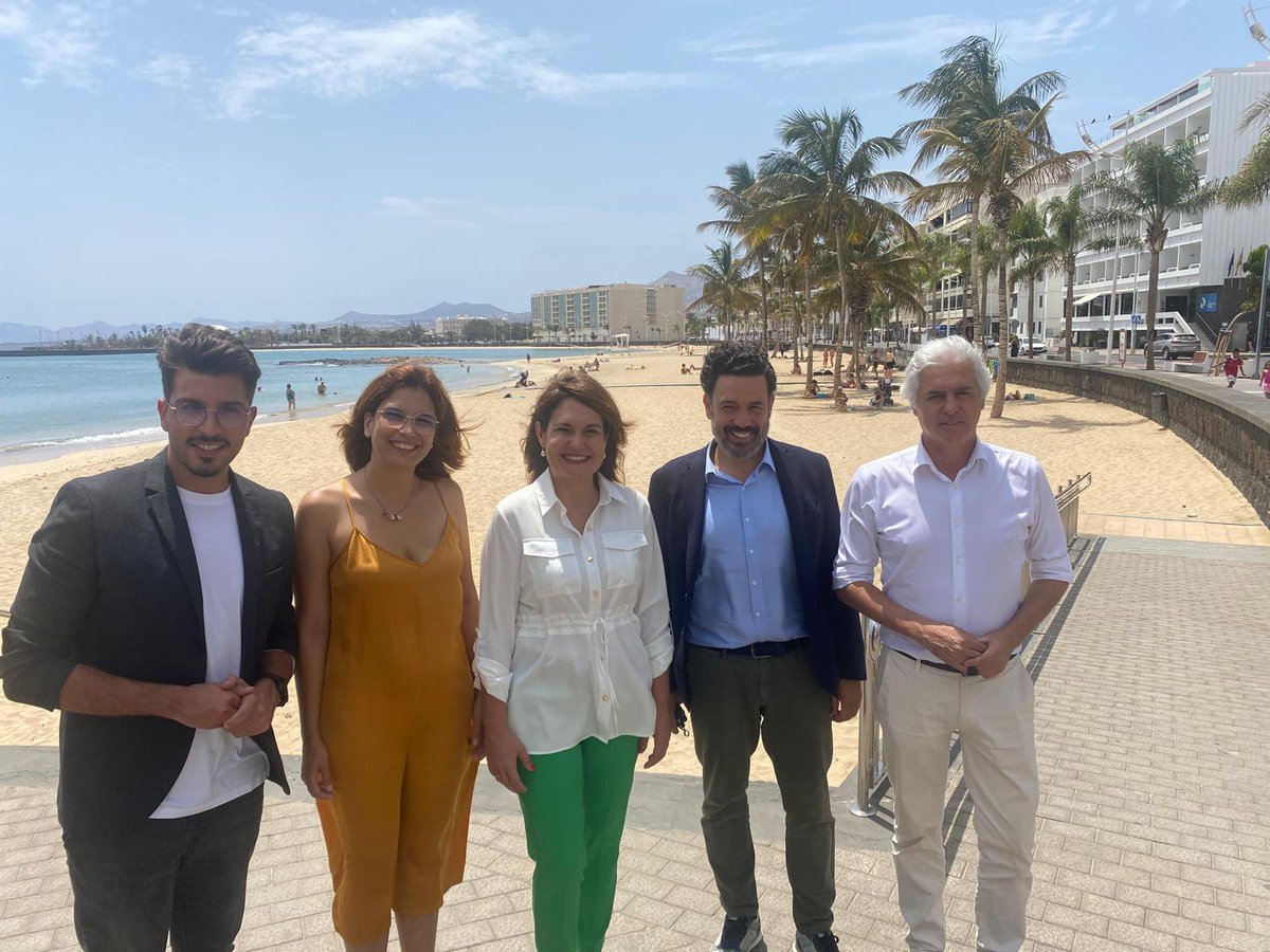 Hoy han visitado Lanzarote los candidatos del Partido Popular al Congreso de los Diputados por la provincia de Las Palmas, Jimena Delgado, Guillermo Mariscal, Carlos Sánchez, a los que se han sumado la candidata lanzaroteña, Lorena Martín, y el candidato al Senado, Jeziel Martín.