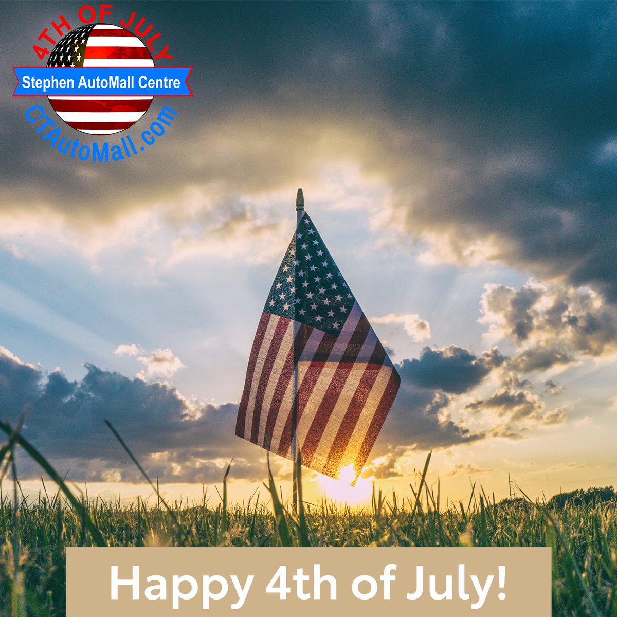 ctautomall's tweet photo. Happy 4th of July from everyone here at Stephen Automall Centre! We wish you all a safe and happy Independence day, from our families to yours!
-
The dealership will be closed this 4th of July on Tuesday, with normal business hours returning Wednesday, July 5th https://t.co/7vD0PYYjY1