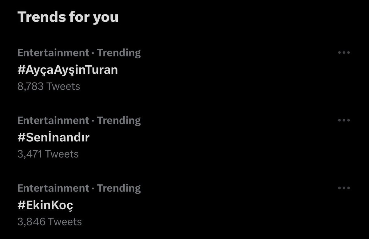 we are trending 

#AyçaAyşinTuran #EkinKoç #Senİnandır