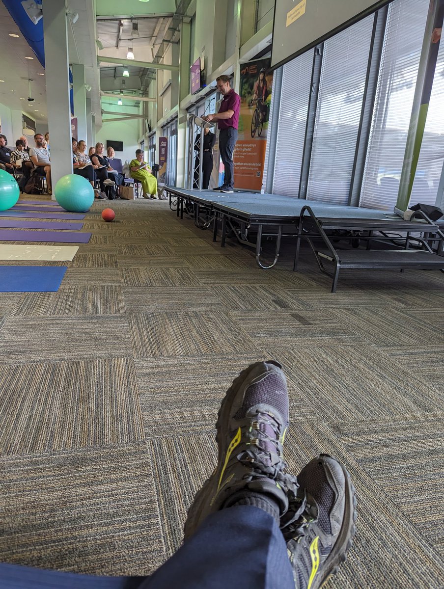 HuwThomasMS's tweet photo. Great start to the week, marking 1 year of the #MoveMoreCardiff strategy with a launch of the #ActiveSoles initiative - comfy shoes all round to get more active in the workplace (feels a bit odd in a suit to start with, but you soon get used to it!!) https://t.co/b01IF0vFSD