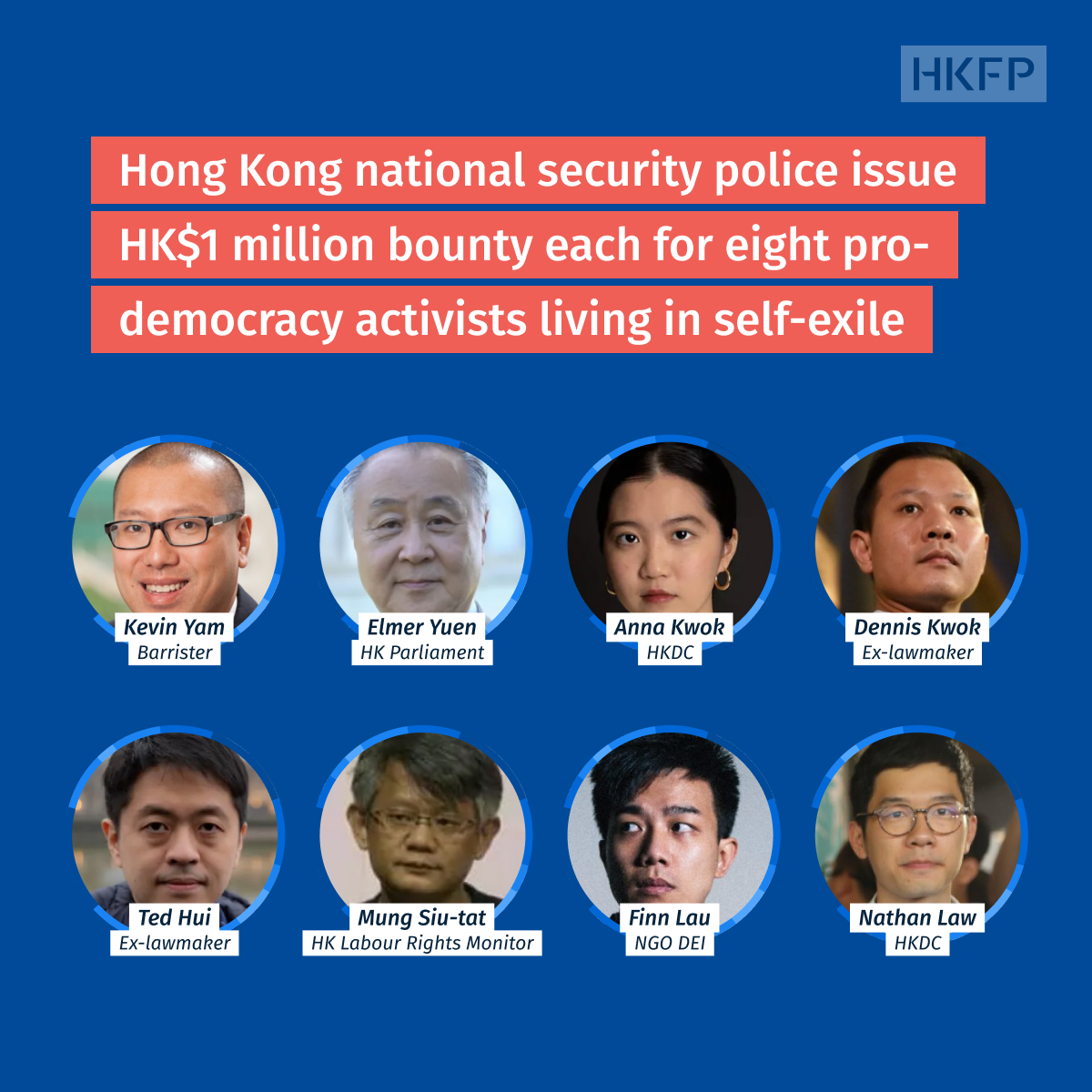#HongKong has issued arrest warrants for eight activists now living the US, UK or Australia. Some of them are ex-lawmakers, or are members - or founding members of - lobbying groups based abroad. In full: bit.ly/3pB11Es