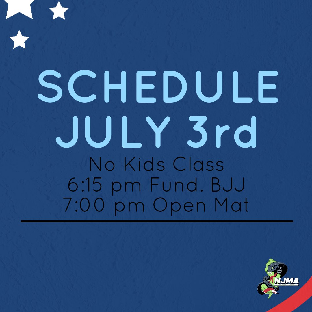 teamnjma's tweet photo. Schedule for Monday July 3rd. https://t.co/fpJu0fJ3mB