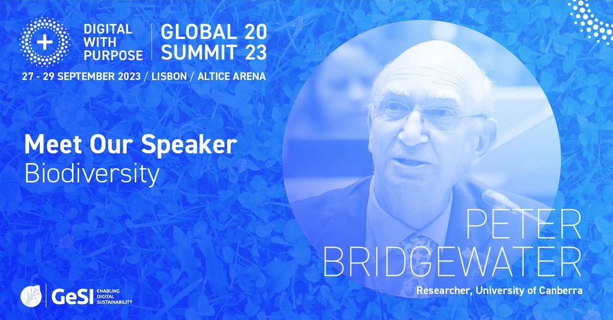 The DWP Global Summit 2023 features a truly unique panel of speakers, including Peter Bridgewater, who will be speaking on biodiversity.
Don’t miss his talk!

Register today at event.digitalwithpurpose.org #digital 

#event #DWP2023 #DWP #digitalwithpurpose #GESI #biodiversity