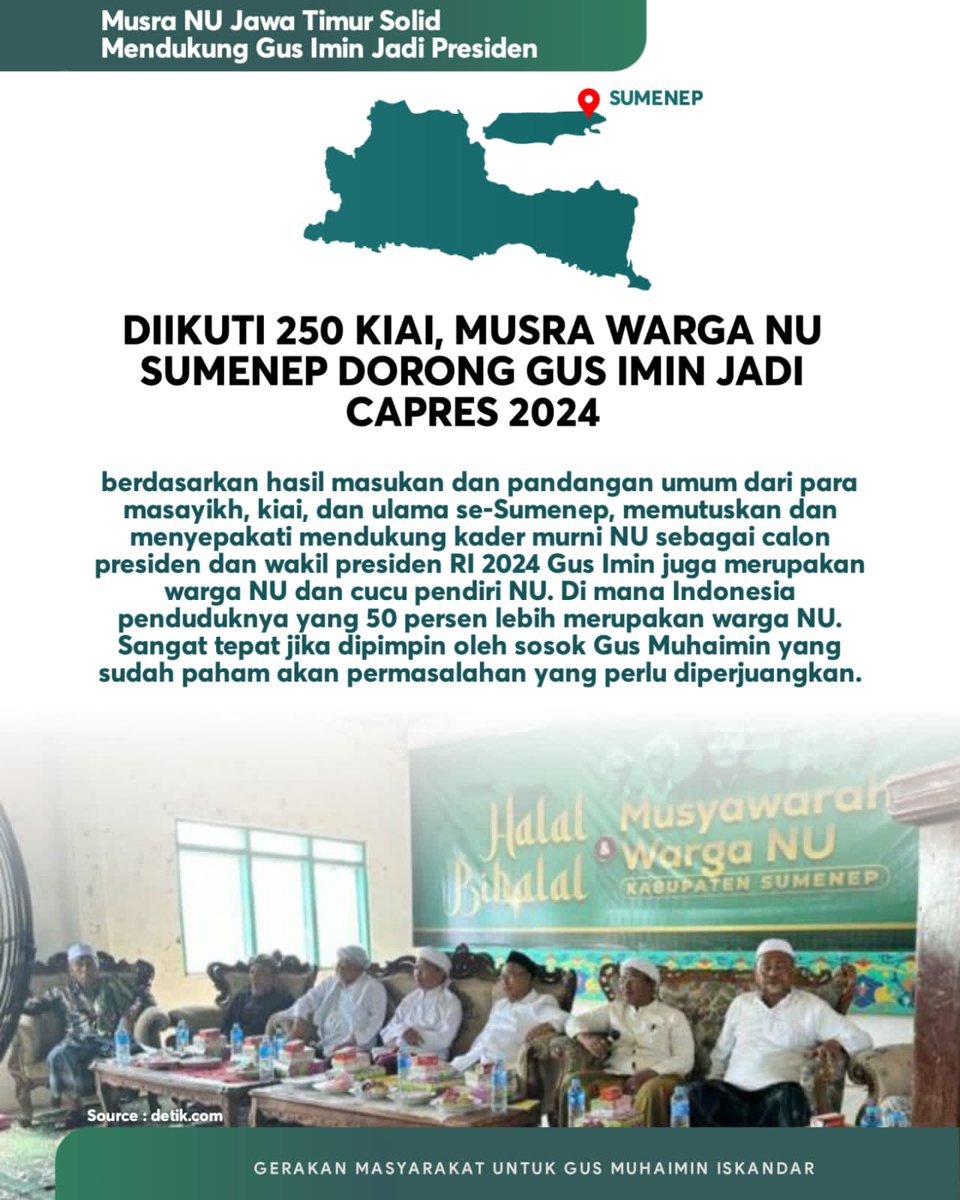 Dukungan terus mengalir,
#MusraNUJatim
#MuhaiminIskandar
#PartaiKebangkitanBangsa