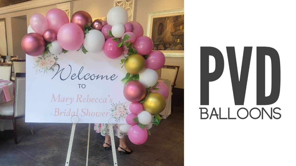 dancnshoos's tweet photo. #PVDBalloons created an accent from balloons and some floral to dress up this welcome sign for a recent #bridalshower. https://t.co/FATvlZgNlE