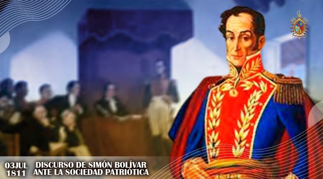 🗓️ #03Jul || Hace 212  años, el Padre Libertador Simón Bolívar promulgó un discurso ante La Sociedad Patriótica, con la finalidad de crear fines económicos por la Junta Suprema, la cual se transformó en un verdadero partido político dirigido por Miranda.