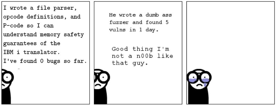 Technical Details of CVE-2023-30990 - Unauthenticated RCE in IBM i DDM Service

#IBMi #AS400

blog.silentsignal.eu/2023/07/03/ibm…