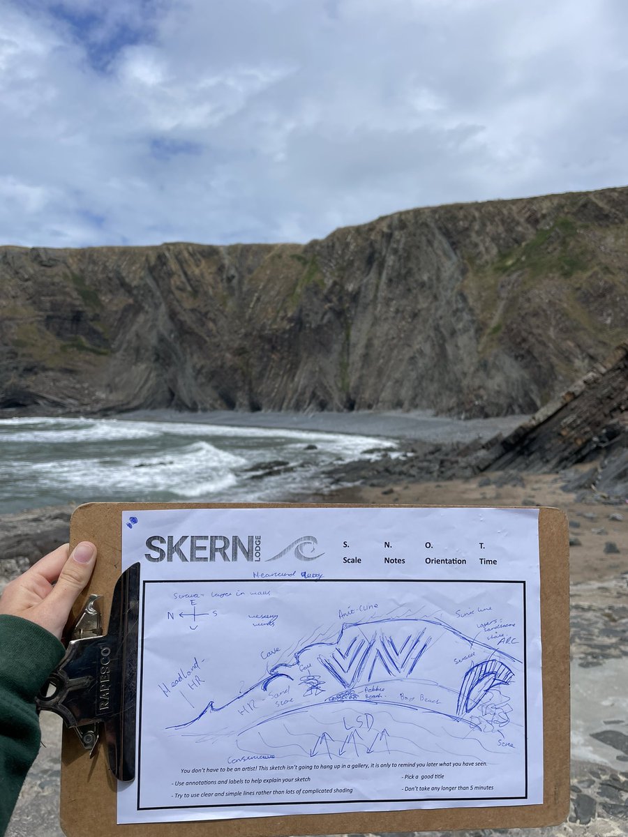 daisyoutdoors_'s tweet image. That’s the first week of #NationalFieldworkWeek complete! We had #Geography A Level students from St Columba’s College join us at @skernlodge for the weekend - yesterday we completed field sketches of the Hartland coast and enjoyed some scrambling across the wave cut platform 🌊